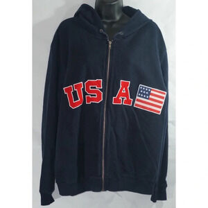 Liz Claiborne USA Full Zip Sweatshirt Hoodie Size XL